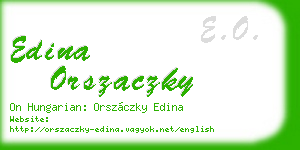 edina orszaczky business card