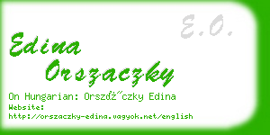 edina orszaczky business card